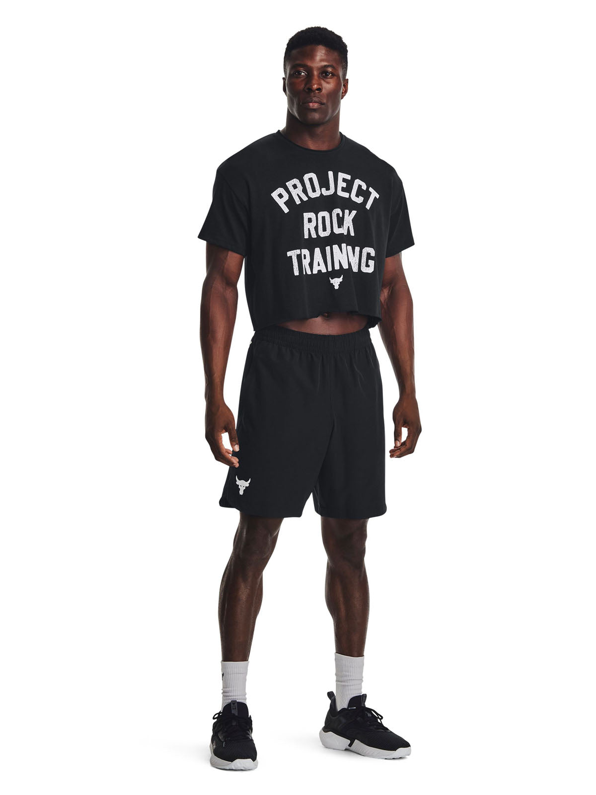 Polera manga corta UA Project Rock Stay Hungry para hombre