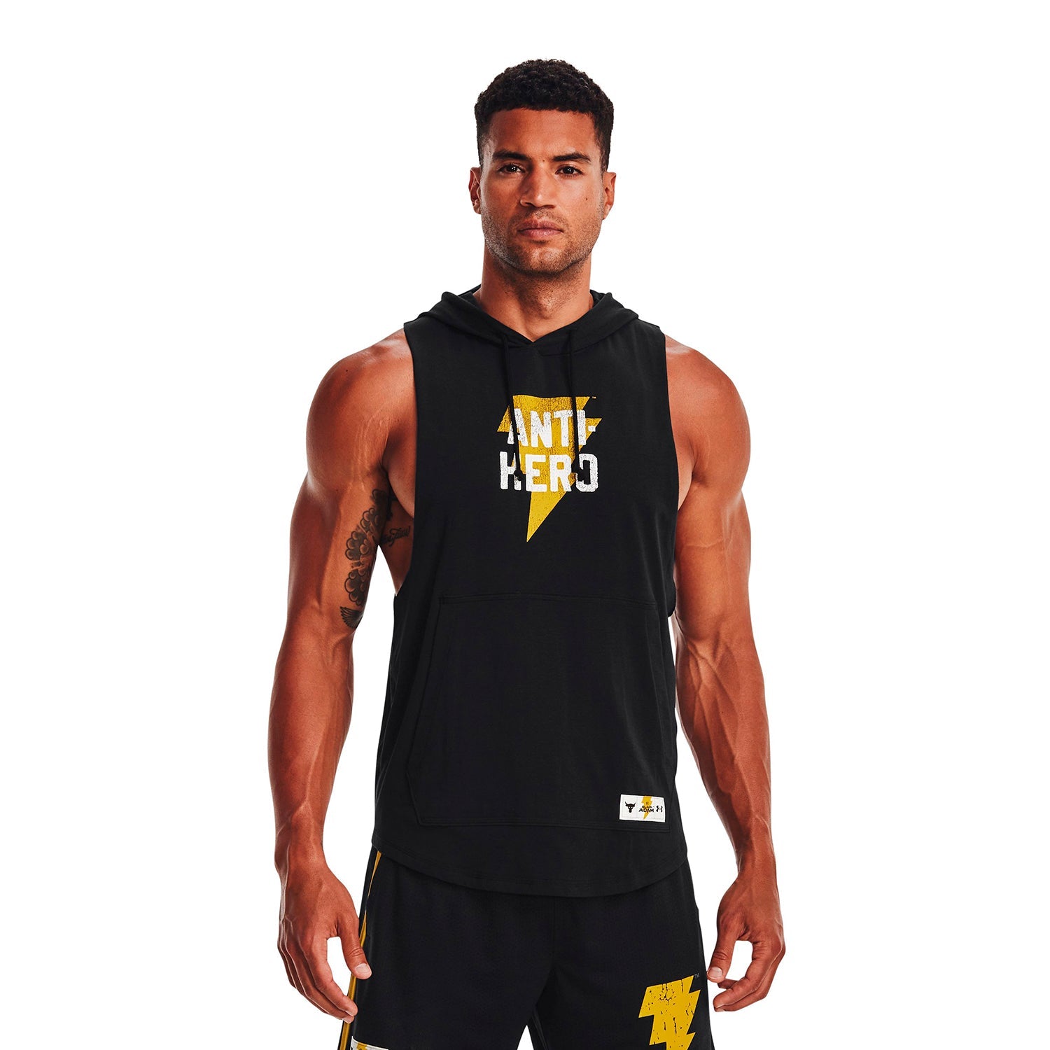 Polerón con gorro sin mangas Project Rock Black Adam para hombre