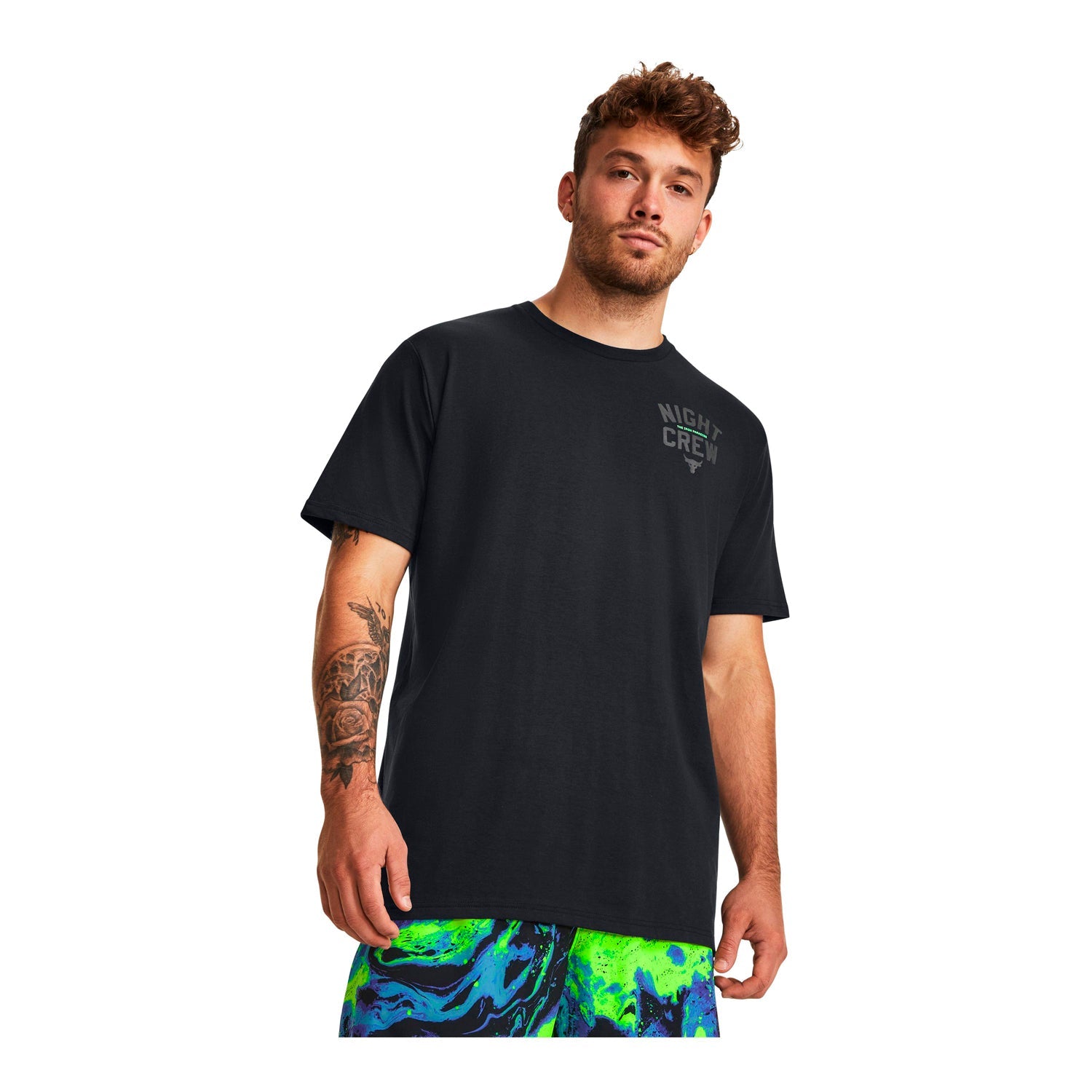 Polera manga corta Project Rock Night Crew para hombre Under Armour