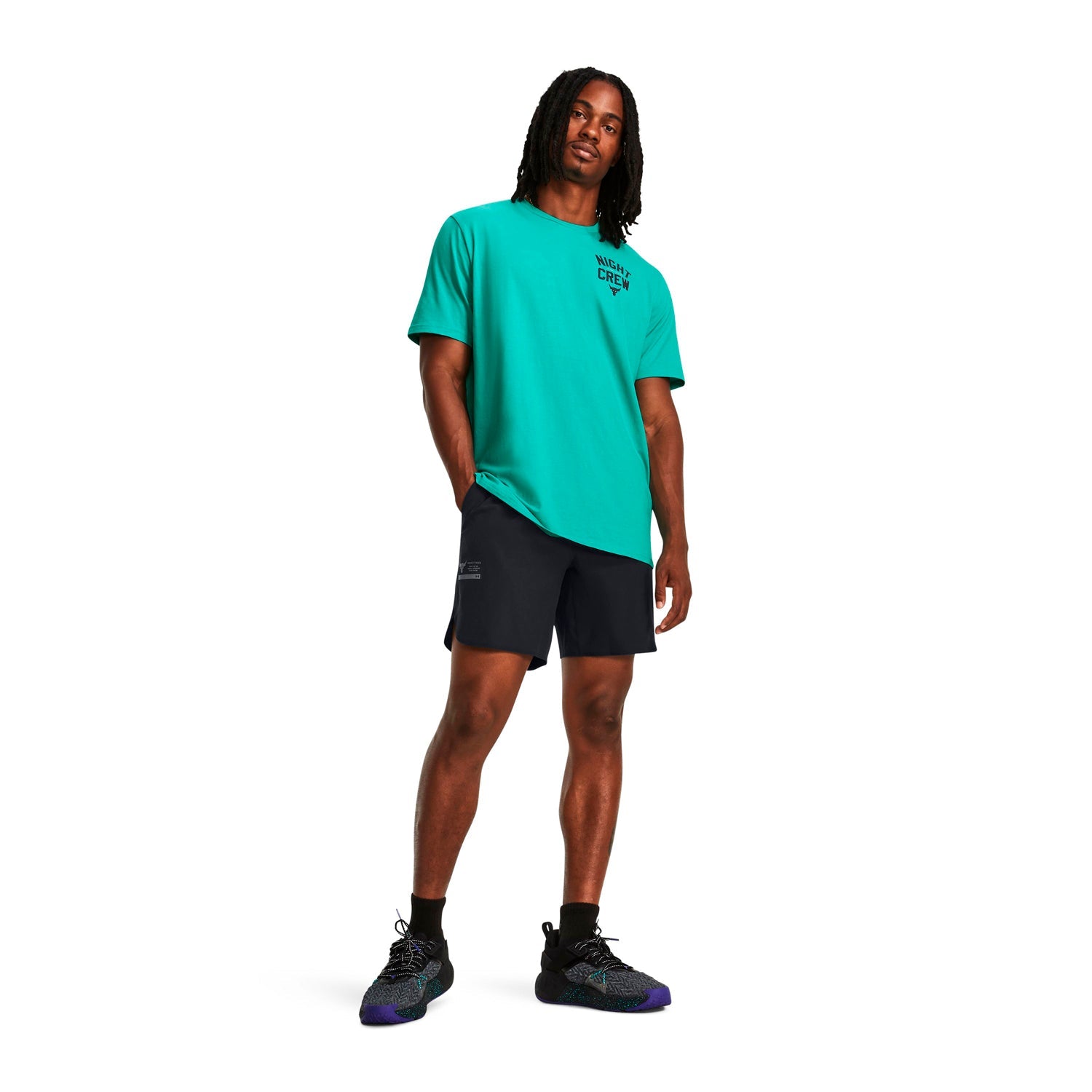 Polera manga corta Project Rock Night Crew para hombre Under Armour