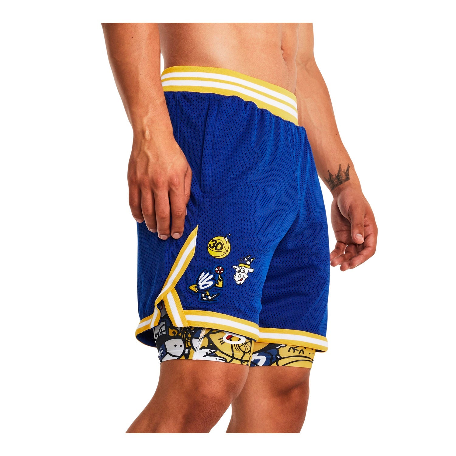 Shorts de malla de curry para hombre Under Armour