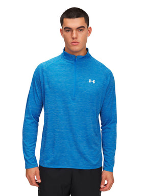 Polerón de entrenamiento para hombre Tech Textured ½ Zip azul Under Armour