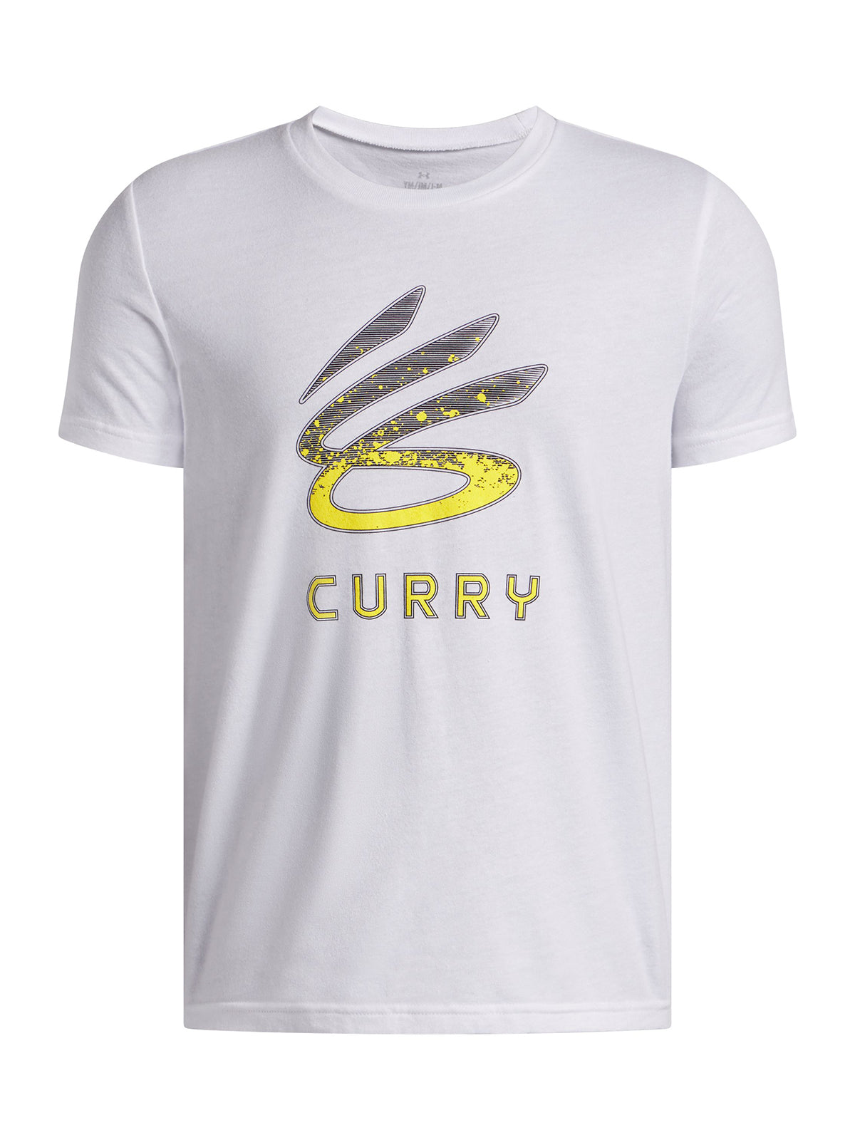 Polera manga corta Basketball para Niño Curry logo Blanco Under Armour