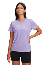 Polera manga corta Lifestyle para mujer Rival Shimmer morado Under Armour