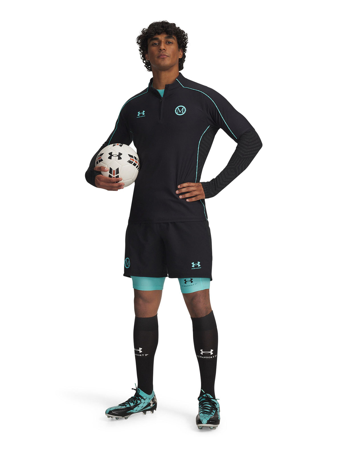 Short Football para Hombre Mansory Challenger Negro Under Armour