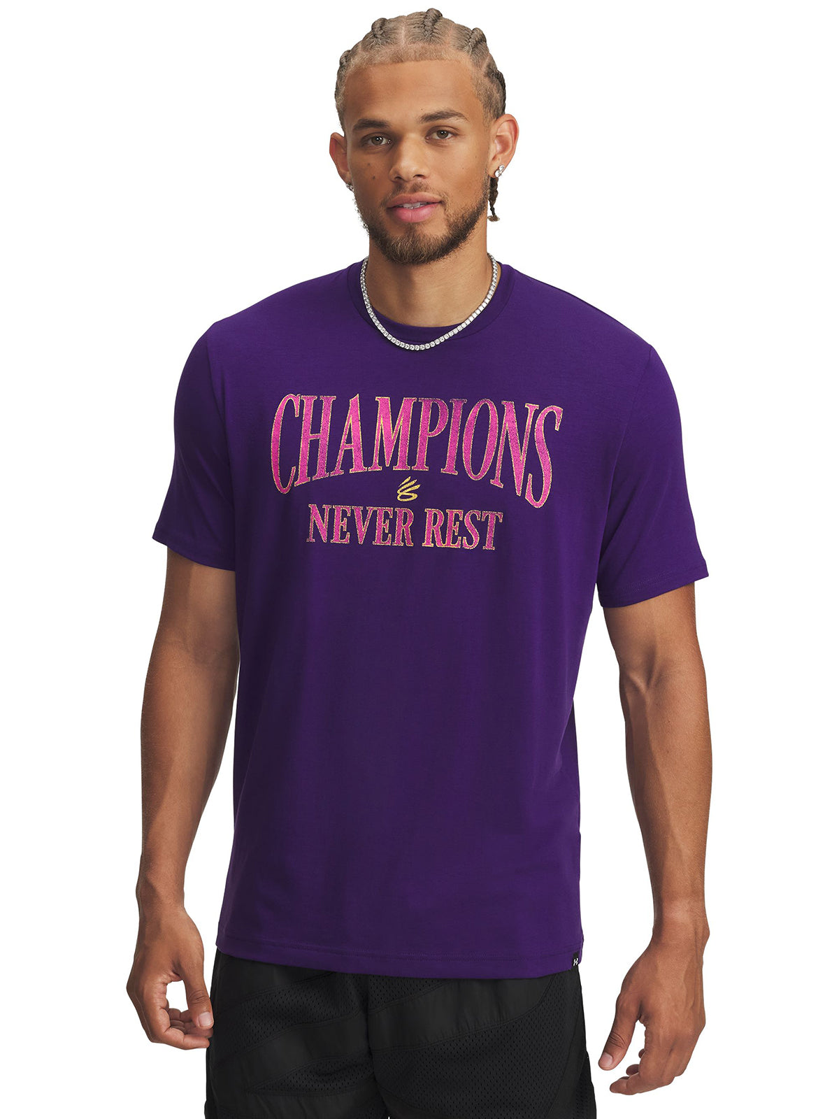 Polera manga corta Basketball para Hombre Curry Tour Morada Under Armour